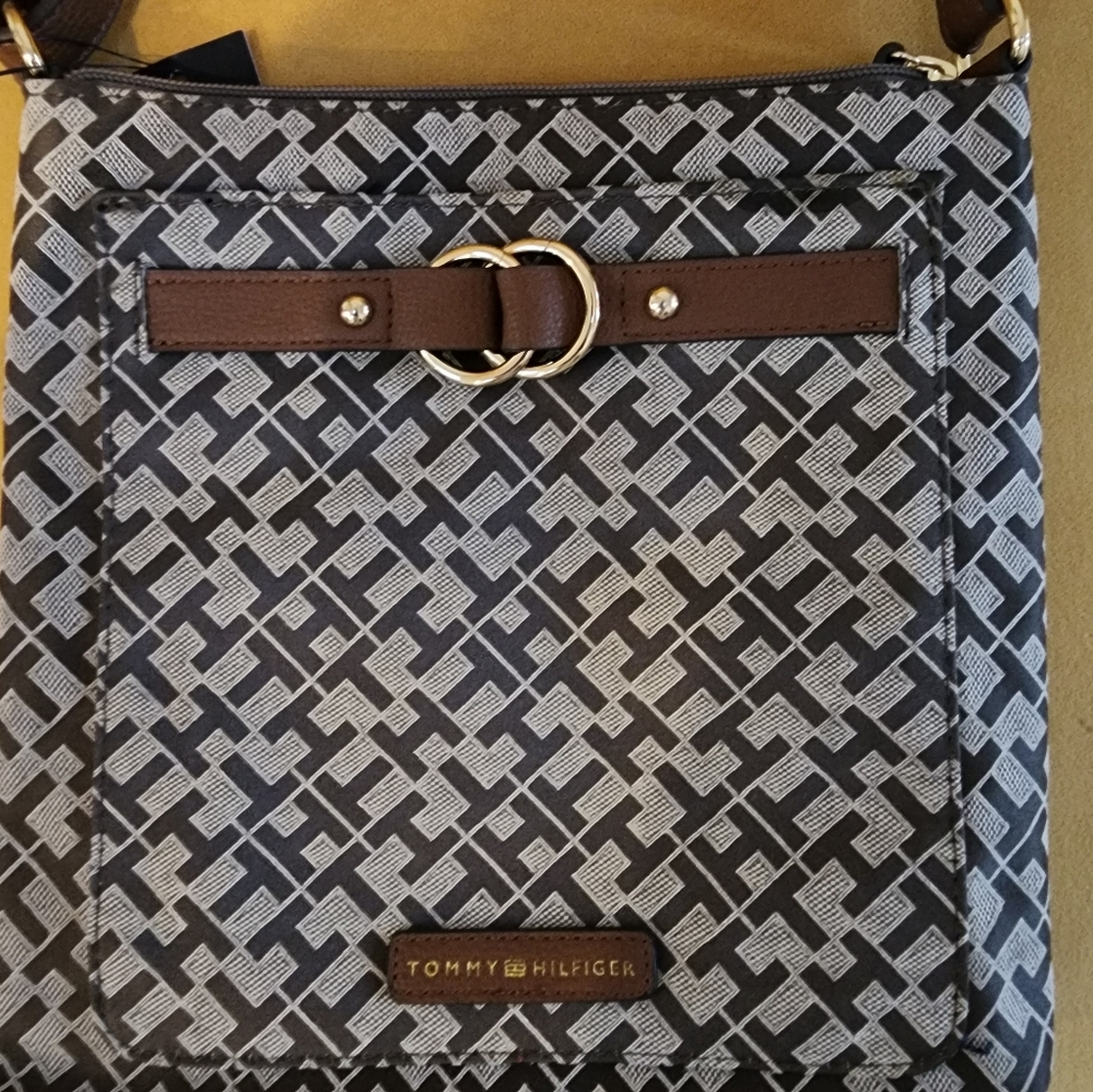 Tommy Hilfiger Black and Brown Bag